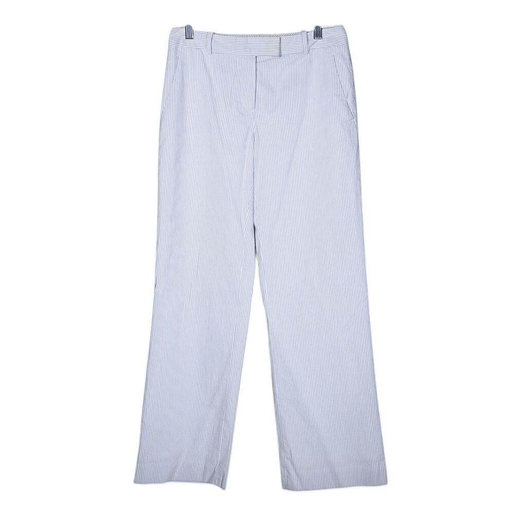 Brooks Brothers Women's Pants Blue White Striped Seersucker Stretch Wide Leg 2P
